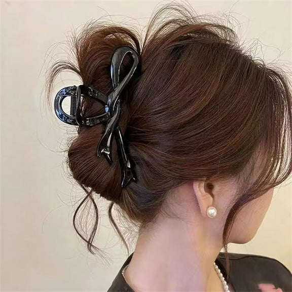13cm Acrylic Ribbon Bow Hair Claws Crab Hair Clips Glossy Barrettes Headwear Hairpins Shark Ponytail For Women Hair Accessories