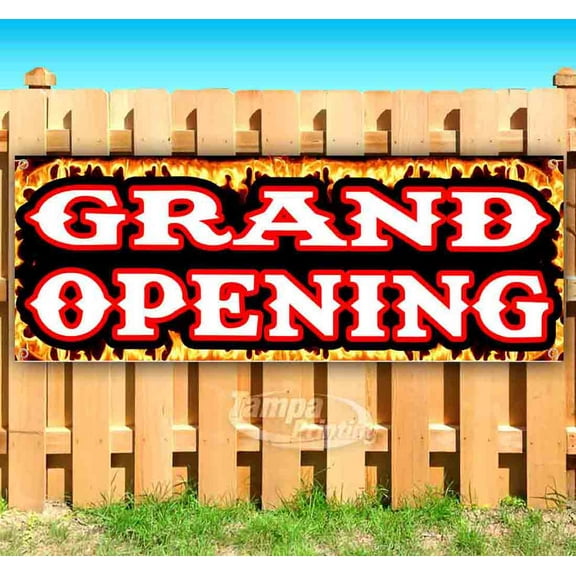 Grand Opening 13 oz Vinyl Banner With Metal Grommets