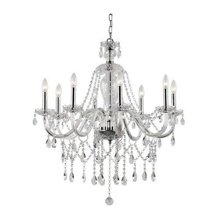 TransGlobe Lighting Crystal Fountain 8 Light Chandelier