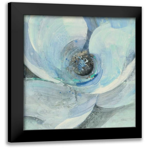 Hristova, Albena 12x12 Black Modern Framed Museum Art Print Titled - Moonlight Magnolia I