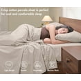 thumbnail image 5 of RUVANTI 100% Cotton Sheets – Soft Peached Percale, Lightweight & Breathable Cooling Comfort for Summer, 14″ Deep Pocket Full Sheet Set, 4-Piece, Linen, 5 of 7