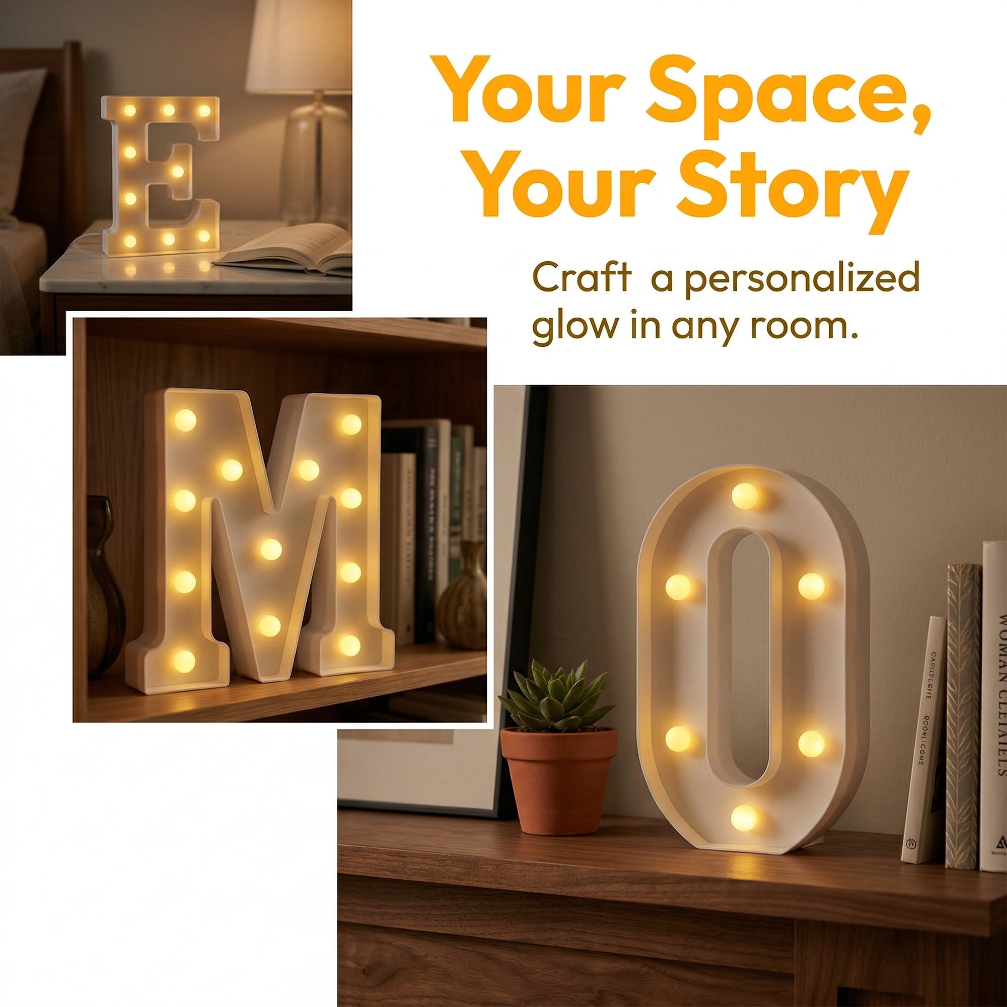 Unique Bargains Marquee Letters With Lights LED Light Up Signs Letter O 5.5"L x 1.3"W x 8.1"H