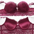 thumbnail image 3 of Sonducket Conjunto de ropa interior para mujer, conjuntos de sujetador y bragas, lazo clásico, sujetador cómodo, lencería ajustable Ropa interior Rojo 70C, 3 of 6