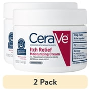 (2 pack) CeraVe Itch Relief Moisturizing Cream Body Lotion, Steroid-Free Treatment for Dry & Itchy Skin 12 oz