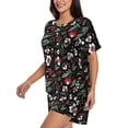 thumbnail image 3 of Womens Pajama Sets With Pocket, floral prints Lounge Sets Short Sleeve Sleepwear PJ Sets for Women, 3 of 6