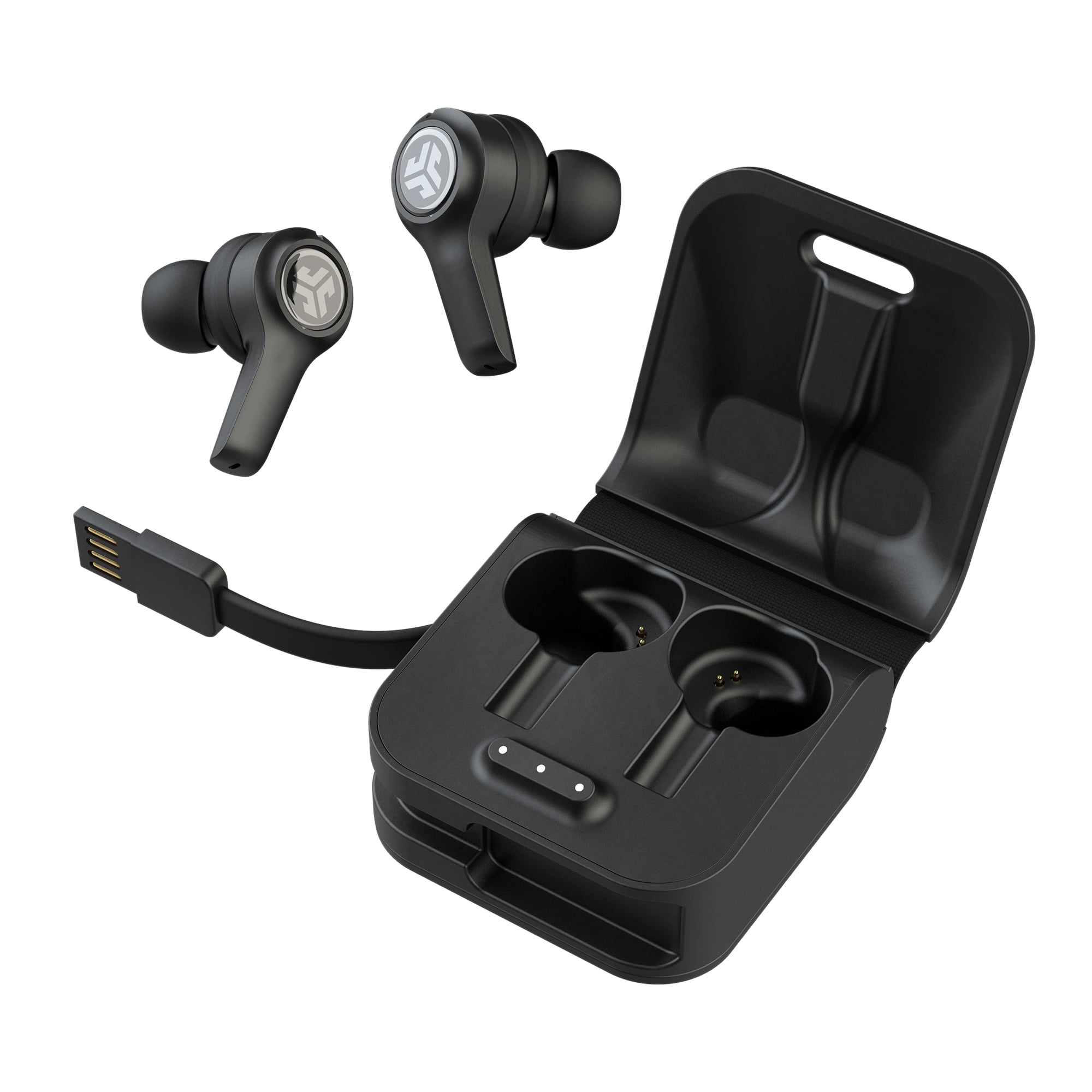 JLab Audio JBuds Air Executive Headphones True Wireless Bluetooth 5.0 Earbuds with Charging Case Black Walmart