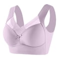 thumbnail image 2 of Lace Wireless Bras for Women Wide Strap Push Up Support Lift Everyday Breathable Side Thin Anti Armpit Fat Lingerie | Bras for Women No Underwire Light Purple 42, 2 of 4