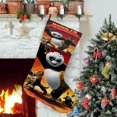 thumbnail image 1 of Kung Fu Panda Tema: Calcetines de Navidad, fino lino blanco para colgar en escaleras y chimenea, decoración navideña para el hogar, regalo de Navidad. 54cm × 38cm, 1 of 5