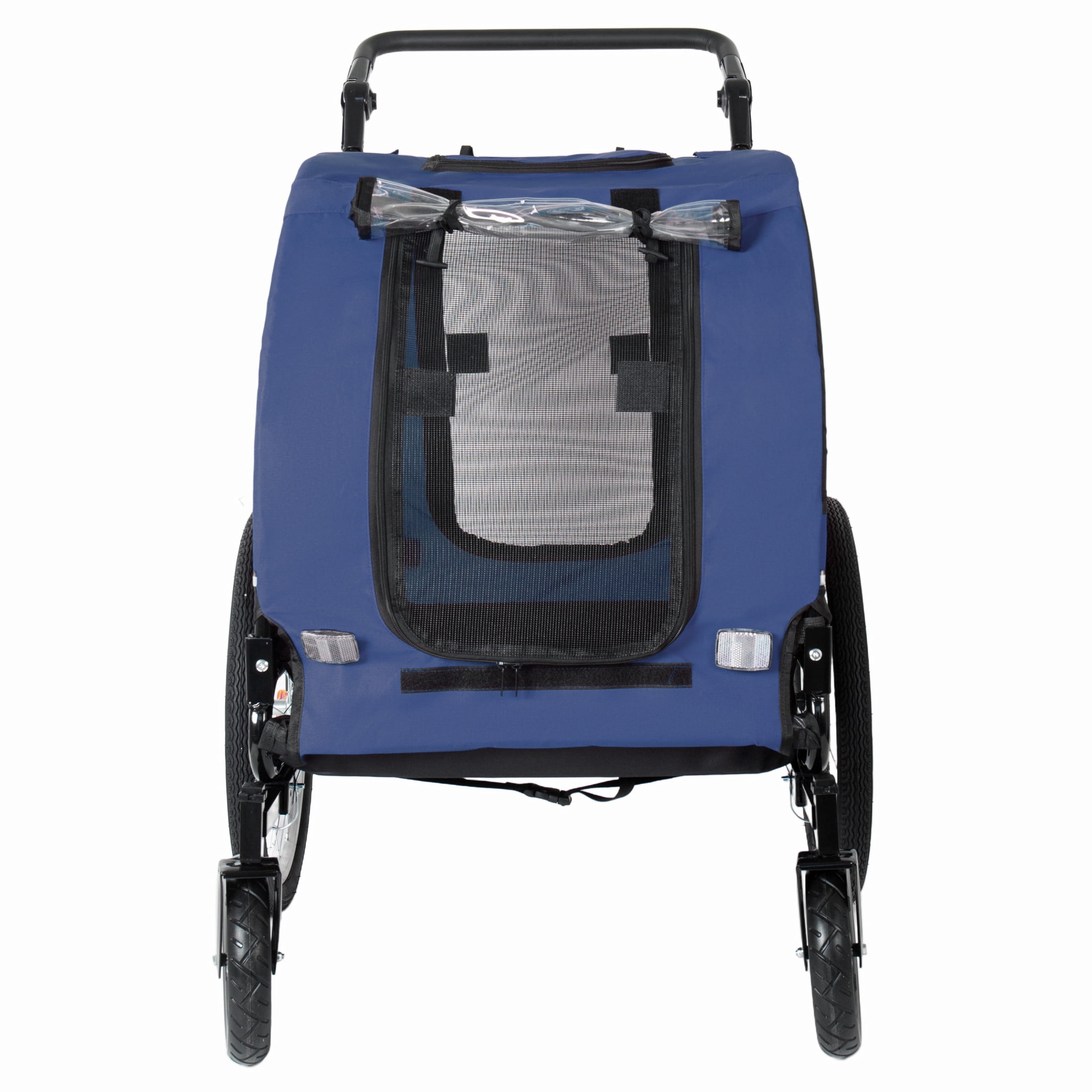 Noble House 2-in-1 Bike Trailer & Pet Stroller with Air-Filled Wheels & Breathable Mesh, Foldable Carrier Cart, Dark Blue