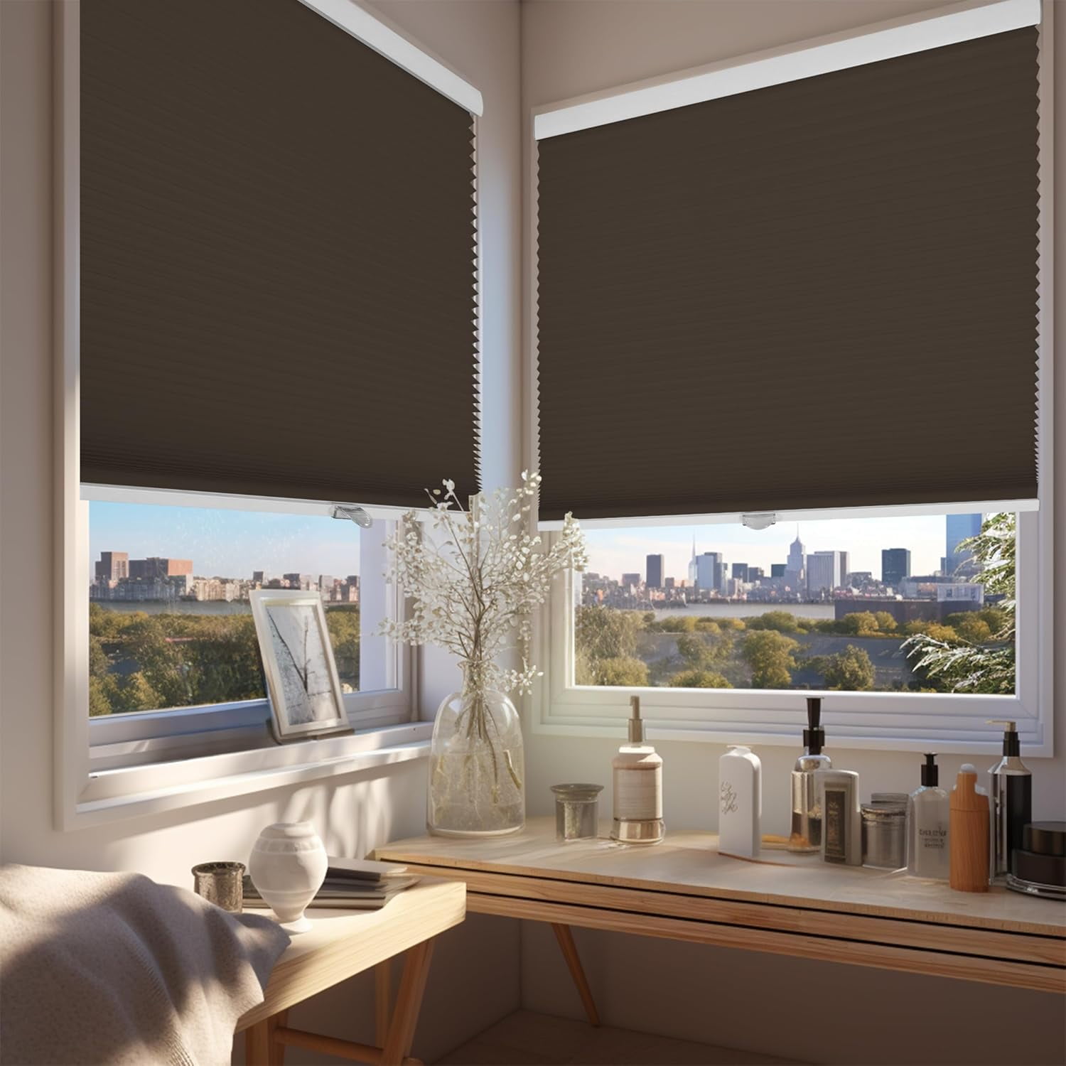 Chicology Brown Cordless Blackout Cellular Shades 24.25 in. W x 48 in. L