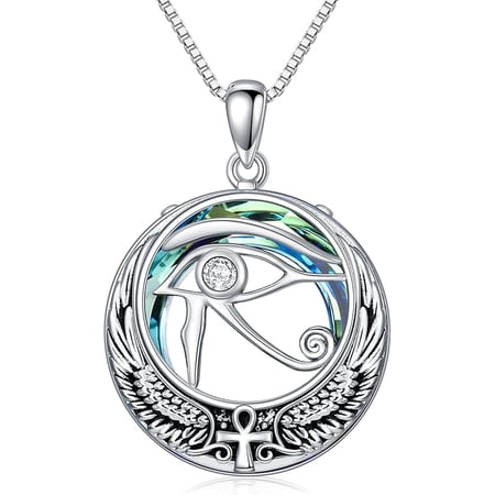 JKR Synthetic Crystal S925 Sterling Silver Pendant Necklace Valentine's Day Anniversary Gift Jewelry Necklace for Woman Girlfriend Wife