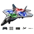 thumbnail image 2 of Avión de control remoto RC, modelo de avión con de 360 degree, juguete para niños, de fija portátil, planeador de con luces de colores Azul, 2 of 9