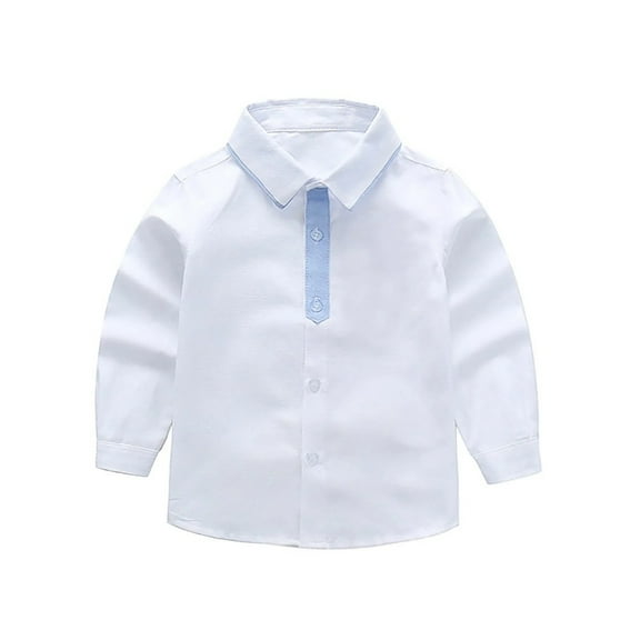 XBASW Toddler Kids Baby Boys Shirt Spring Fall Color Blocking Shirts Long Sleeves Button down Blouse Tops