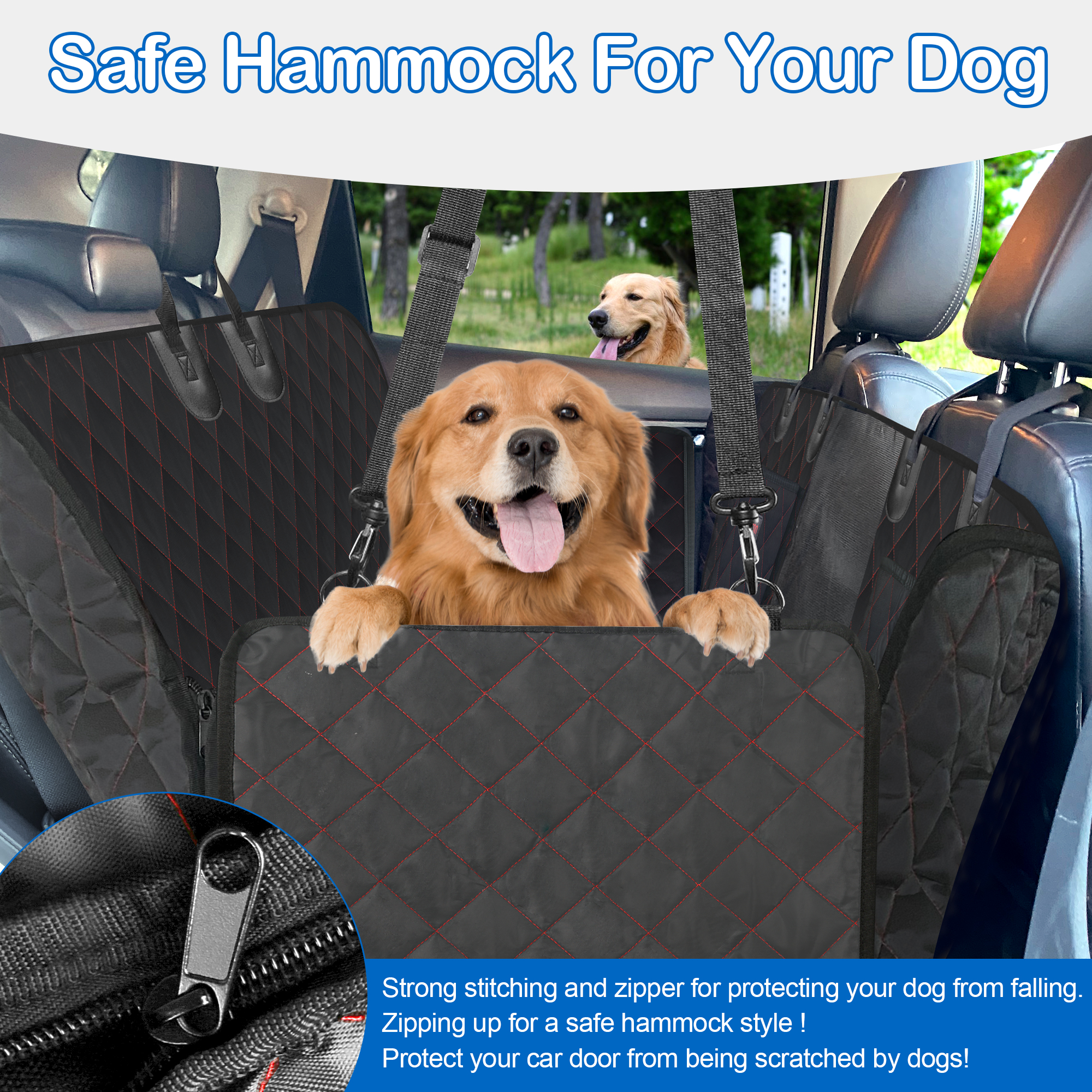 XSZ Waterproof Dog Car Seat Cover for Back Seat photo 4