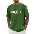 thumbnail image 2 of Milano Italy Letter Graphic Tees for Men 2026 Summer Casual Short Sleeve Crewneck Travel T Shirts, 2 of 5