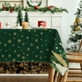 thumbnail image 3 of Christmas Tablecloth 60×120 Inch Rectangular, Winter Stars Trees Green Washable Seasonal Table Cover for Party Picnic Dinner Decor, 3 of 6