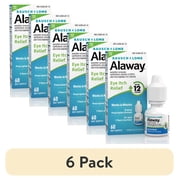 (6 pack) Alaway Allergy Eye Drops for Dry Itchy Eyes with Antihistamine that Works in Minutes, 0.34 fl oz