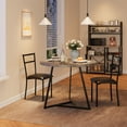 thumbnail image 2 of Ensemble de Table à Manger pour 2, Table et Chaises de Cuisine pour 2 avec Chaises Rembourrées, Ensemble de Table de Salle à Manger 3 Pcs, Ensemble de Table de Cuisine Ronde pour Petit Espace, Appartement, Studio, 2 of 9