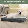 thumbnail image 2 of PayUSD Dog Beds for Extra Large Dog Washable, Dog Crate Pads with Removable Cover & Faux Fur, Soft Plush Memory Foam Orthopedic Dogs Bed Mat, Suitable for Dogs Up to 100 lbs (Grey, 44"X32"X3"), 2 of 9