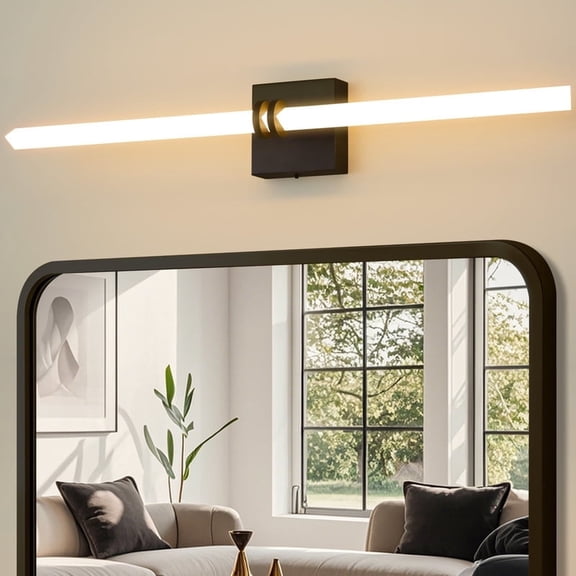 Deyidn 30-Inch 1-Light Wall Sconce, Black Modern LED Fixture for Bedroom, Living Room & Hallway