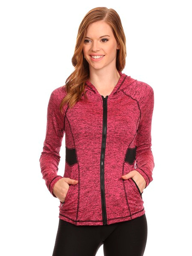 Women's Active Wear Zip Up Jacket With Hoodie
