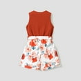 thumbnail image 2 of PatPat Kid Girl Summer Sleeveless Romper Floral Print Button Design Casual Jumpsuit, 2 of 6