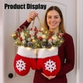 thumbnail image 6 of Twinkling Christmas Mitten Wreath - with 120 LED Lights & 10H Auto Timer, Christmas Lighted Werath,  with Faux Pine Branches, Berries & Pinecones, Christmas Decorations - 1Pc, 6 of 9