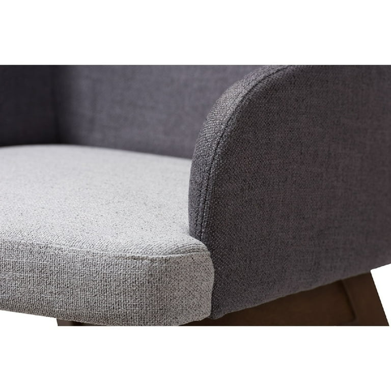 Baxton Studio Monte Mid-Century Modern Two-Tone Grey Fabric Armchair - Set of 2 Baxton Studio Monte Mid-Century Modern Two-Tone Grey Fabric Armchair - Set of 2