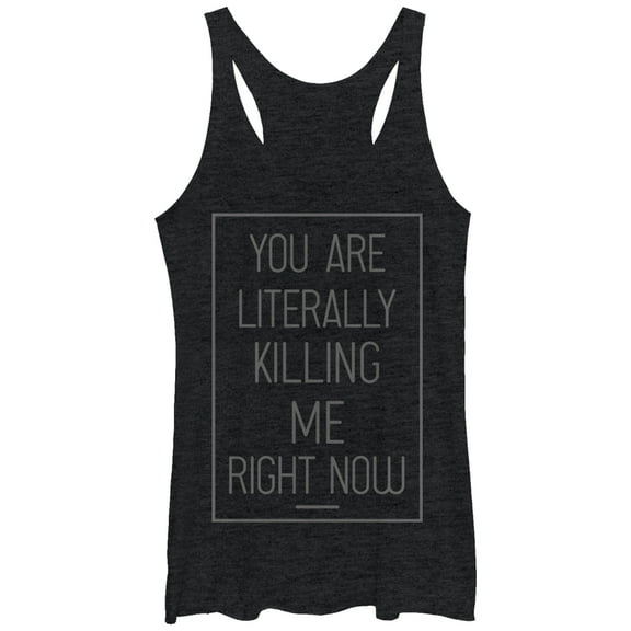 Women's CHIN UP Literally Killing Me Racerback Tank Top Black Heather Large