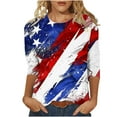thumbnail image 2 of TrendVibe365 Independence Day T Shirt Womens Summer Stars Stripes Independence Day Shirts Casual 3/4 Sleeve Patriontic Tunic Tops Fashion Crew Neck 1776 Clothes Loose Fit Outfits, 2 of 5