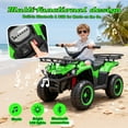 thumbnail image 4 of 24V Ride on Car, Kids ATV Quad with Bluetooth Music w/Storage Racs, Anti-Slip Tires, 160W Motors, Crash Bars, Power Display, LED Lights & Bluetooth, 24 Volt Ride on Toys for Toddlers Ages 3+, Green, 4 of 9