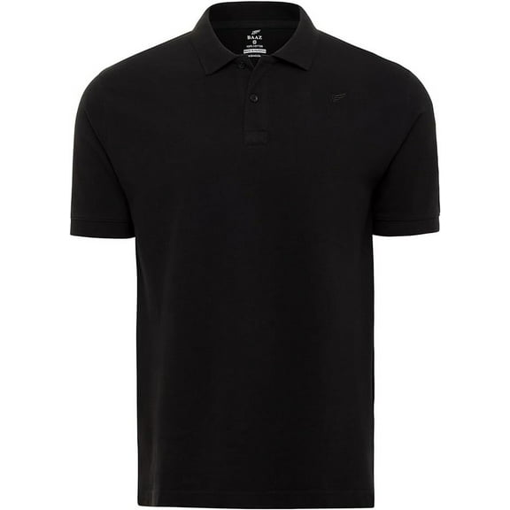 BAAZ Men's Solid Cotton Pique Polo, Black, Small