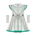 thumbnail image 6 of iiniim Kids Girl Shiny Metallic Space Alien Dress Cap Sleeve Tutu Dress with Arm Sleeve Halloween Party Dress Up Green 10, 6 of 7