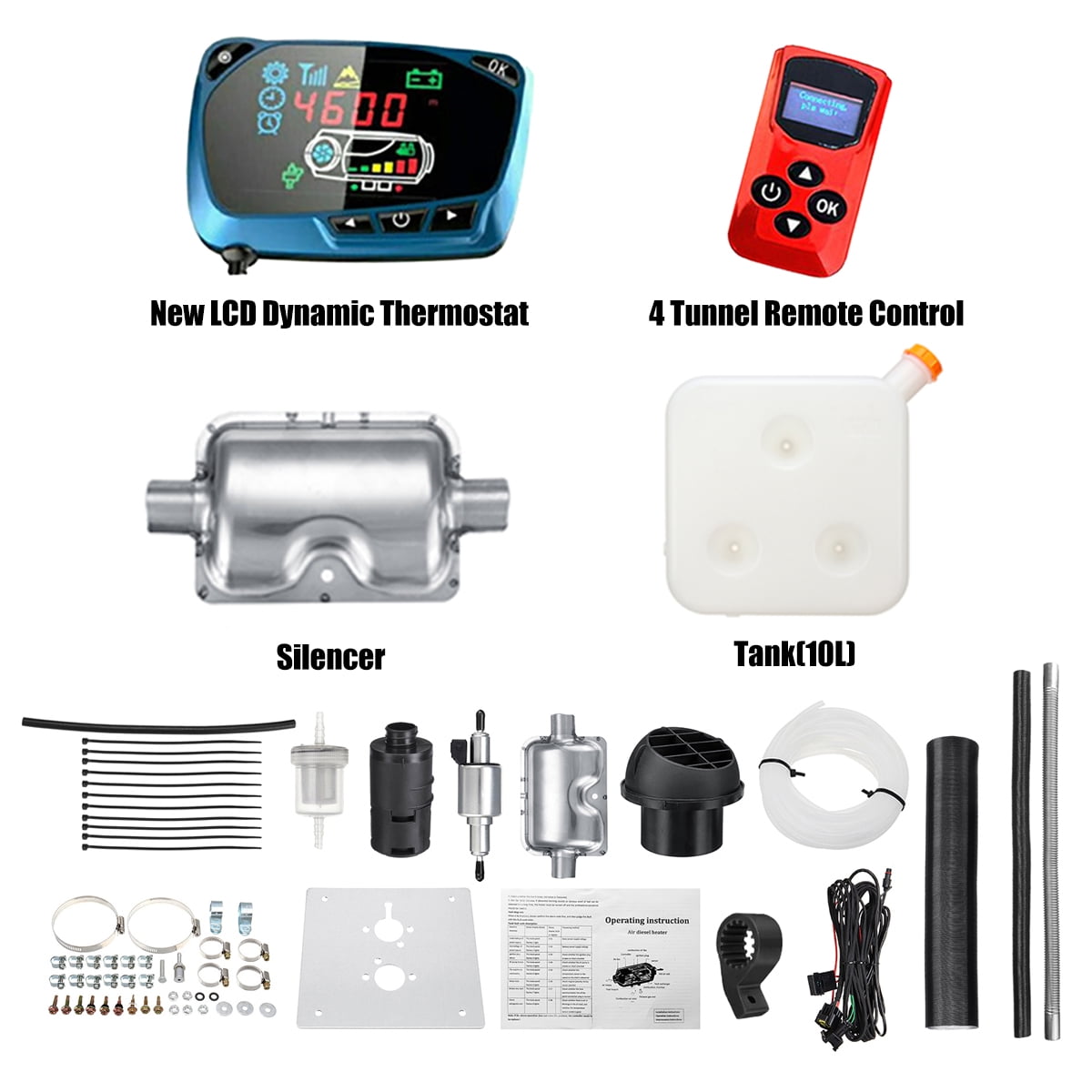 12V 5KW Diesel Air Heater Tank Remote Control Thermostat Caravan