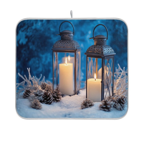 BZSMCE Dish Drying Mat Candles Design Drying Mats