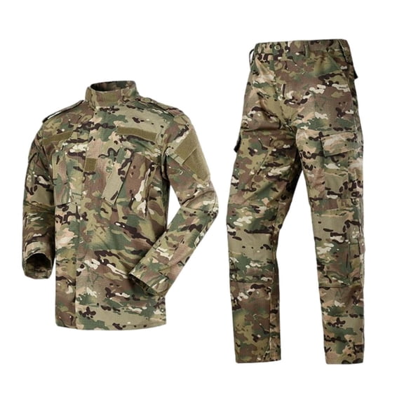 MOMOJIA Camouflage Uniform Quick Dry Breathable Cotton Blend Training Suit For Hiking