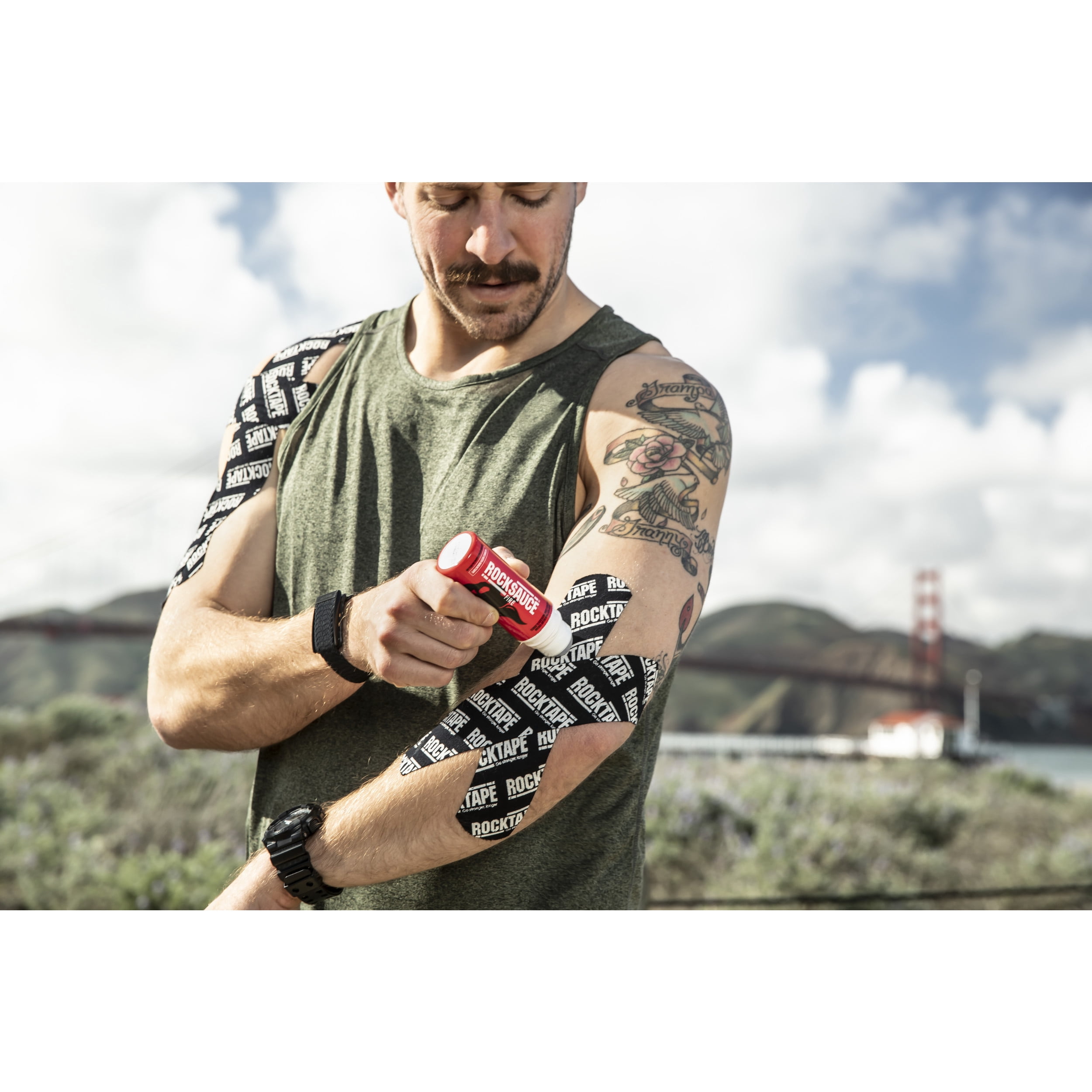 RockTape RockSauce Fire 12oz. Roll-on, Topical Muscle Pain Relief for Use with Kinesiology Tape