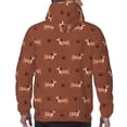 thumbnail image 7 of Lsque Dachshund Dog Puppy Pattern Casual Men's Hoodie,Hooded Sweatshirt with Kangaroo Pocket,Pullover Hoodie-XX-Large, 7 of 7
