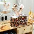 thumbnail image 3 of Yayeee 4 Pack Qtip Holder Bathroom Cotton Swab Canister with Lid Clear Dispenser Set, Beige Geometric Eagle, 3 of 6