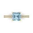 thumbnail image 2 of 2.7ct asscher cut natural sky blue topaz 14k yellow gold Bridal Wedding Engagement Promise Anniversary Ring for Women size 9.5, 2 of 7