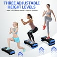 thumbnail image 5 of Segawe Adjustable Exercise Stepper Non-Slip Step Platform 27" Fitness Stepper W/4 Risers 4’’- 6’’- 8’’ , Blue, 5 of 10