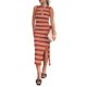 thumbnail image 1 of Vestido PRETTYGARDEN Midi Sin Mangas a Rayas Rojo Óxido Talle S, 1 of 5