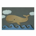 thumbnail image 1 of Whale Cutting Board, Wooden Like Design Whale on the Air Paper Based Mammal Image Print, Decorative Tempered Glass Cutting and Serving Board, Small Size, Grey Blue and Brown, by Ambesonne, 1 of 1