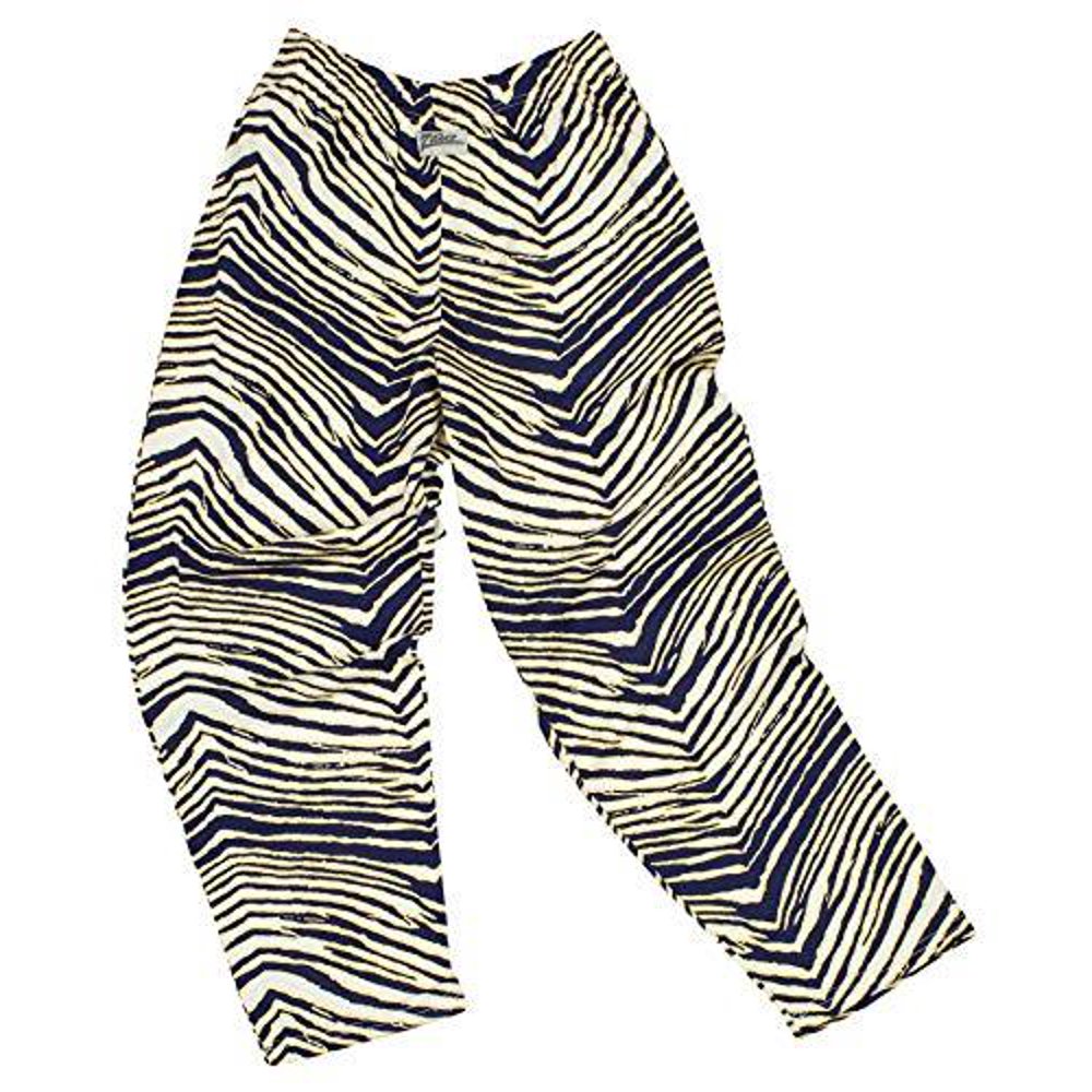 Zubaz Zubaz Men's Zebra Striped Lounge Pants, Navy/White/Gold
