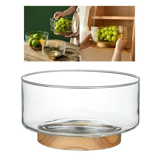 para aperitivos, cuenco con Base de madera, bandeja de comida, cuenco para servir, bandeja para el hogar, encimera de cocina, panes, S Macarena Frutero de pedestal