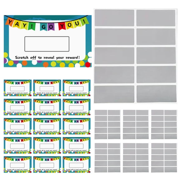 MOVTOTOP 100 Sheets Rectangular DIY Scratch Off Stickers Self Adhesive Peel and Stick Labels Scratch Off Labels