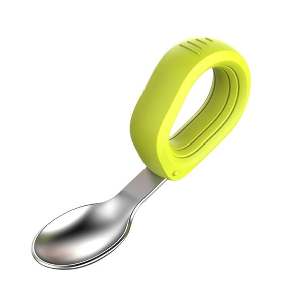 Miogawg Baby Self Feeding Training Spoon And Fork Set, Bpa-Free, Cute Circle Toddler Training Utensils, Silicone Tableware Set Spoons Fork, Baby Eating Essentials