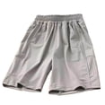 thumbnail image 5 of Zanarzt Boys Shorts Boys Lounge Shorts Soft Pull On Gym School Sleep Active Sports Shorts for Kids Grey,4-5 Years, 5 of 5