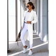 thumbnail image 6 of Women Long Wool Coats for Fall Winter Trench Coat Peacoat Double Breasted Blazer Jackets Overcoat White L, 6 of 7
