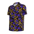 thumbnail image 4 of Wukai Golden Snake And Purple Rose Men’s Polo Shirts,Quick-Dry Athletic Shirt,Classic Fit Shirts-, 4 of 8